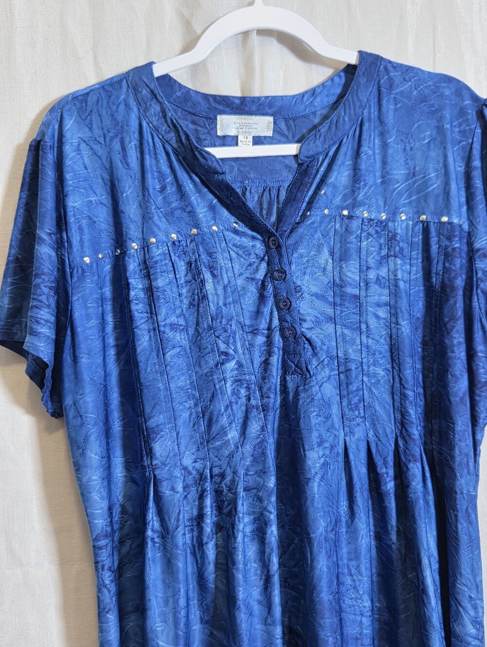 Shannon Ford New York Blue Blouse In  Size 1X